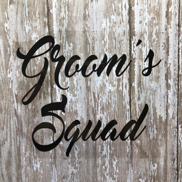 Groom Squad Iron on Decal. Heat transfer decal. Bachelor Party Shirt decal. Wedding Party Decal. DIY Groom Squad Tee. DIY Groom Squad hat