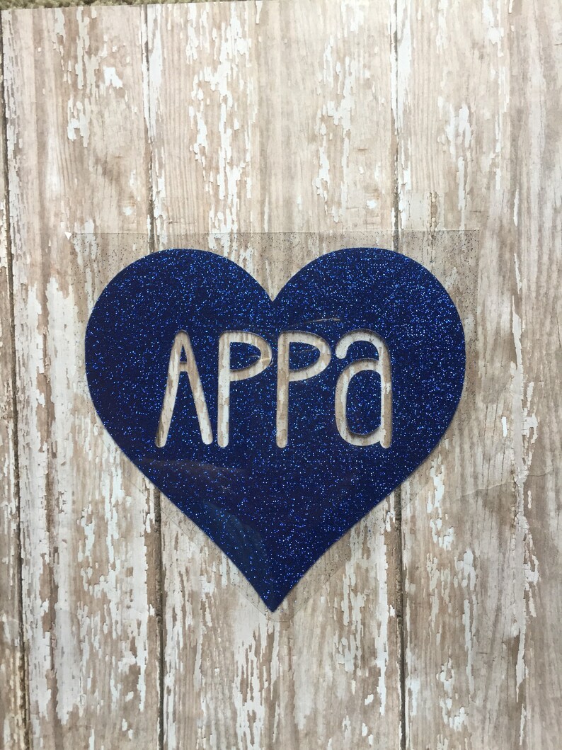 Heart with Name Iron on decal Heart Nick name iron on decal Etsy