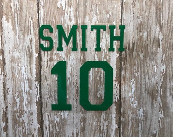 Personalized Jersey Name & Number Iron-On Decal: DIY Sports Shirt