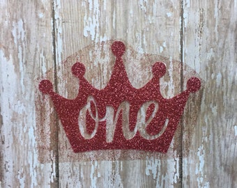 Personalized Glitter Crown Iron-on Decal: Prince or Princess Birthday DIY