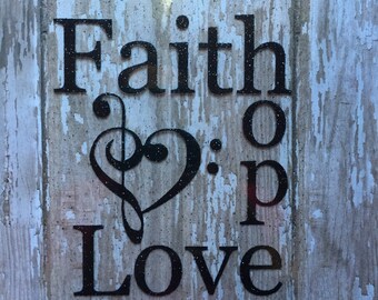 Faith Hope Love Iron on Decal, 1 Corinthians 13:13 Heat Transfer