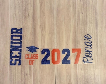 Custom Senior Tennis Skirt Iron On Decal Set: Personalized DIY Graduation Skirt, heat transfers
