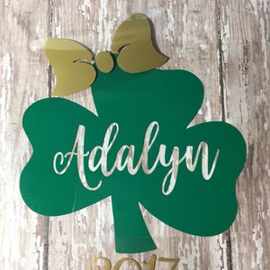 Shamrock with Name Iron on Decal/ DIY St. Patrick's Day Shirt/ Shamrock Monogram Iron on Decal/ DIY St. Patrick's Day Baby or Kids Shirt image 5