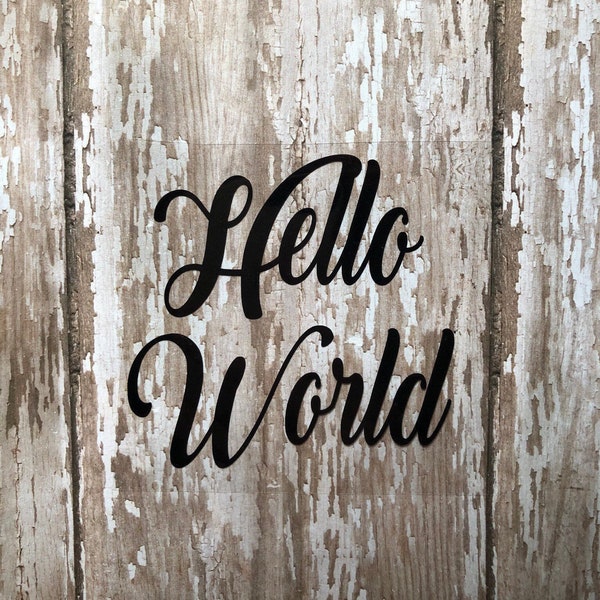 Hello World Iron on decal, Hospital Coming Home Outfit decal, DIY Baby Outfit, Newborn Iron on decal, diy Hello World onesie, iron on decal