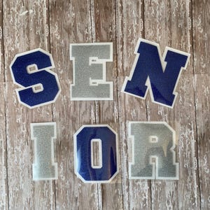 Senior Rounded Letters Senior Letters Iron-on Decals Sized for Jeans: DIY Graduation Outfit - Etsy