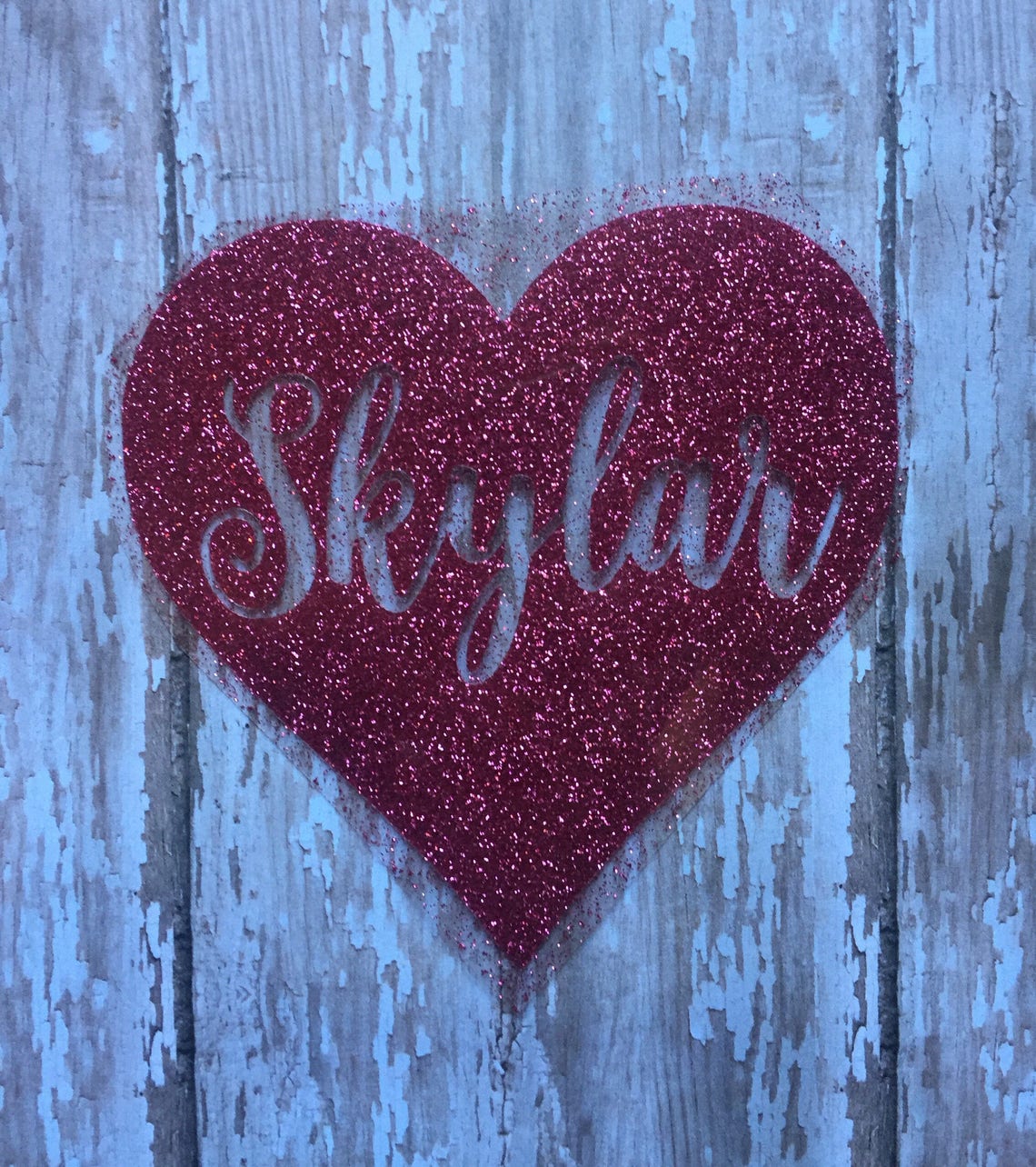 Heart with Name Iron on decal Heart Nick name iron on decal Etsy