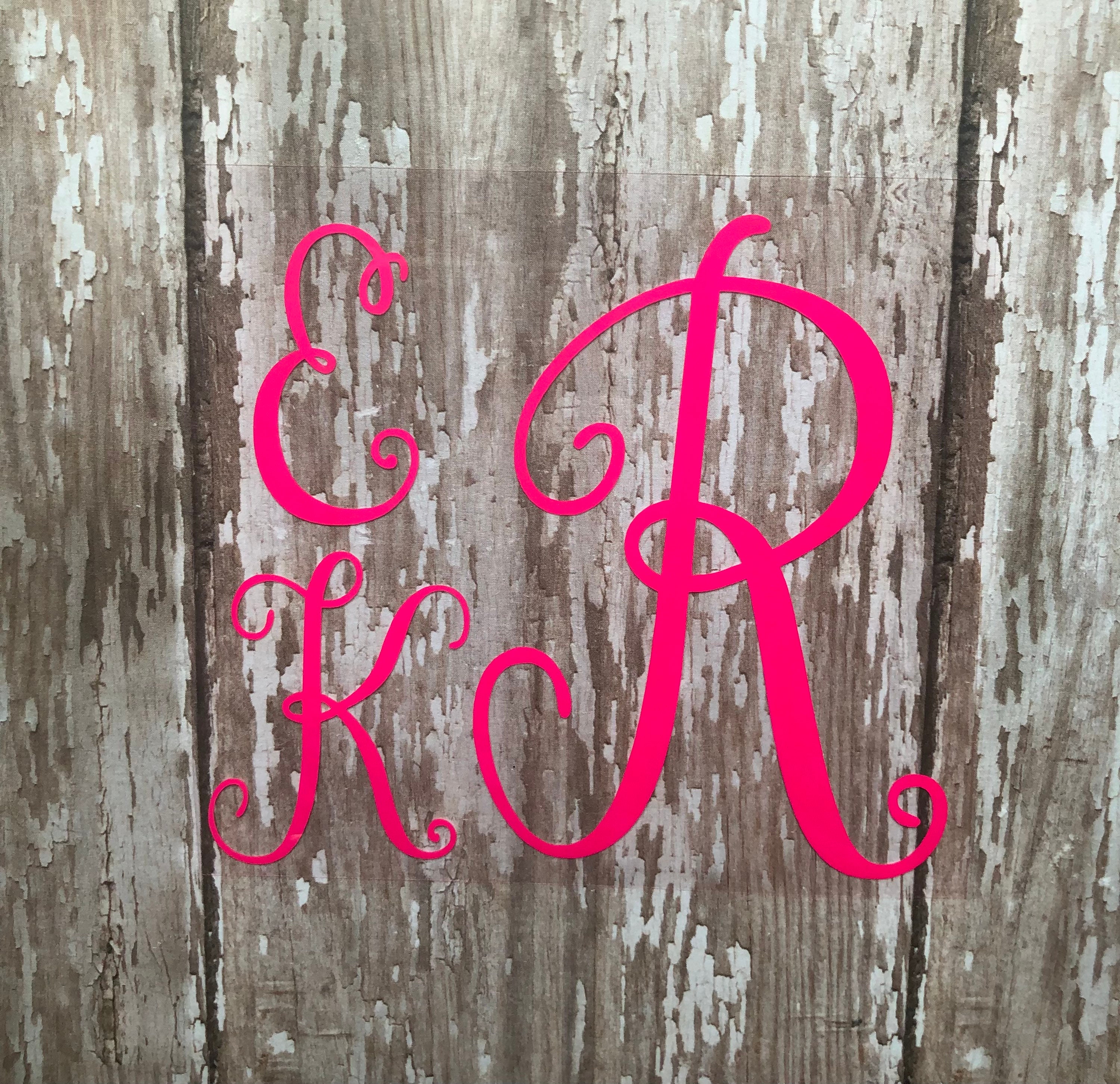 Custom Block Monogram Iron-on Decal: Glitter or Non-glitter - Etsy