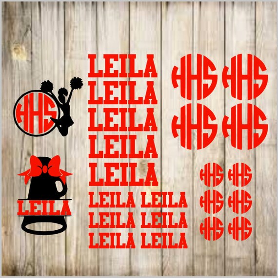 Cheer Iron on Decal Set/ Cheer Bow Monogram Heat Transfer Set/ Etsy