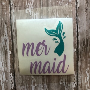 Mermaid Vinyl Sticker decal, Mermaid Sticker Decal, Mermaid laptop decal, Mermom Sticker Decal, Mermaid Car window decal, Merbaby Cup decal