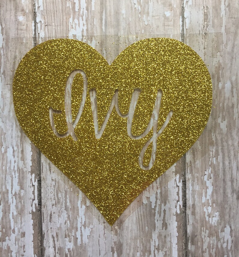 Heart With Name Iron on Decal Heart Nick Name Iron on Decal Etsy