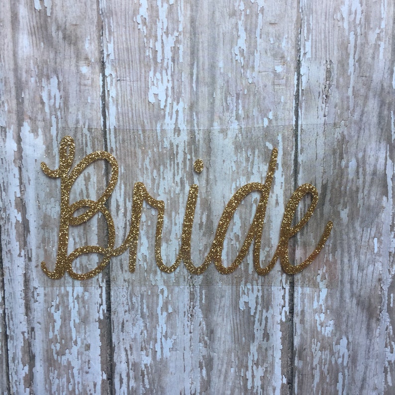 Bride Iron on Decal/ Wedding Party Iron on Decals/ DIY Wedding Etsy