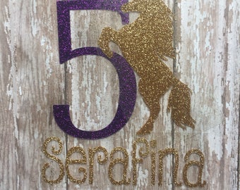 Personalized Unicorn Birthday Iron-on Decal: DIY Shirt Transfer