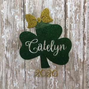 Shamrock with Name Iron on Decal/ DIY St. Patrick's Day Shirt/ Shamrock Monogram Iron on Decal/ DIY St. Patrick's Day Baby or Kids Shirt image 1