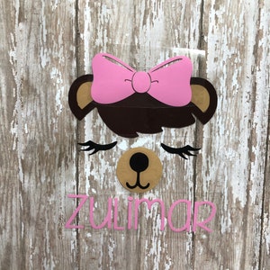 Teddy Bear with name Iron on Decal, Teddy Bear Face Heat Transfer, CustomTeddy Bear Face Transfer, DIY Personalized Teddy Bear Shirt