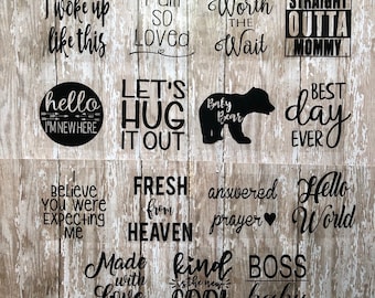 Baby Shower Iron-On Decals: DIY Onesie Decorating Kit