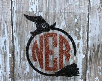 Witch Monogram Iron On Decal: DIY Halloween Heat Transfer