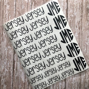 Personalized School Supply Vinyl Decal Set: Name & Monogram Sticker sheet