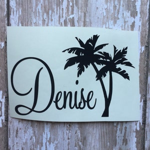 Palm Tree Decal, Palm Tree Iron on Decal, Personalized Palm tree iron on, Palm Tree Puerto Rico, Palm Tree Monogram, Personalized tropical image 2