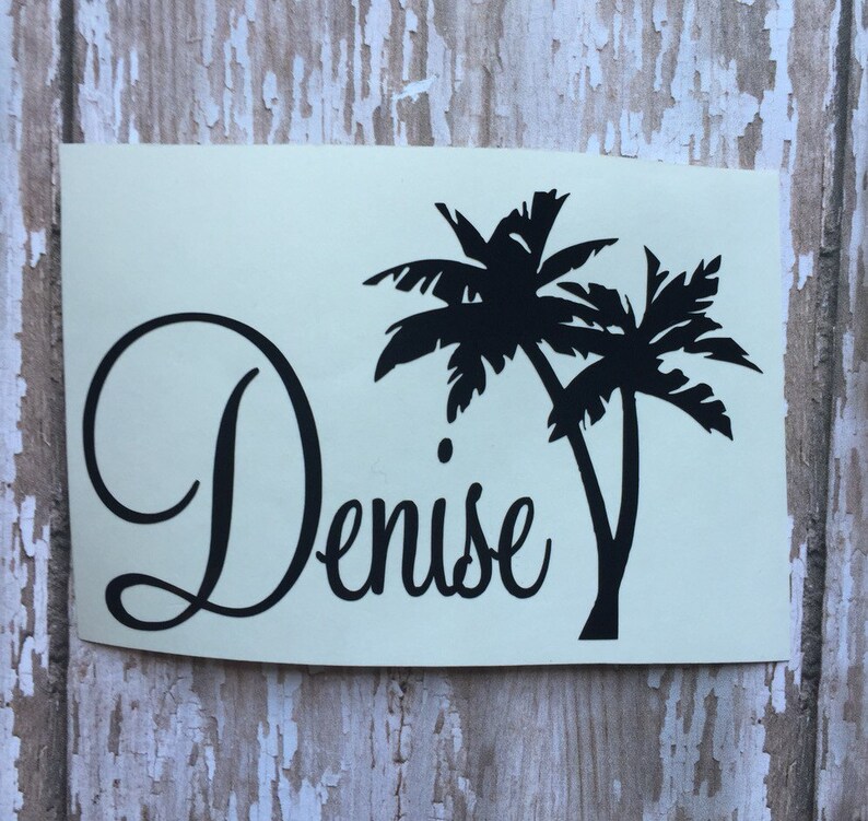 Palm Tree Decal, Palm Tree Iron on Decal, Personalized Palm tree iron on, Palm Tree Puerto Rico, Palm Tree Monogram, Personalized tropical image 2