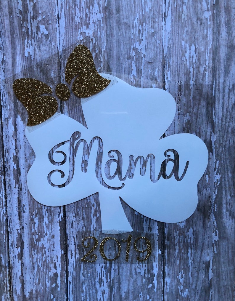 Shamrock with Name Iron on Decal/ DIY St. Patrick's Day Shirt/ Shamrock Monogram Iron on Decal/ DIY St. Patrick's Day Baby or Kids Shirt image 4