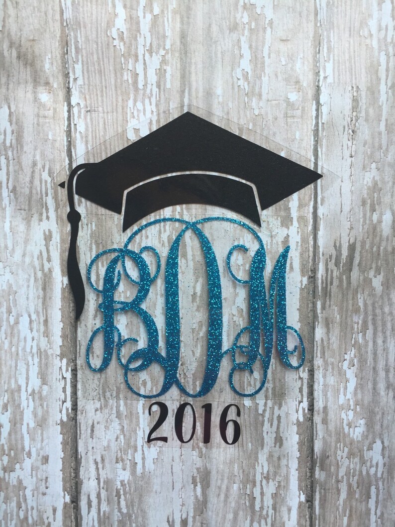 Graduation Monogram Iron On Graduation Cap Monogram Heat - Etsy