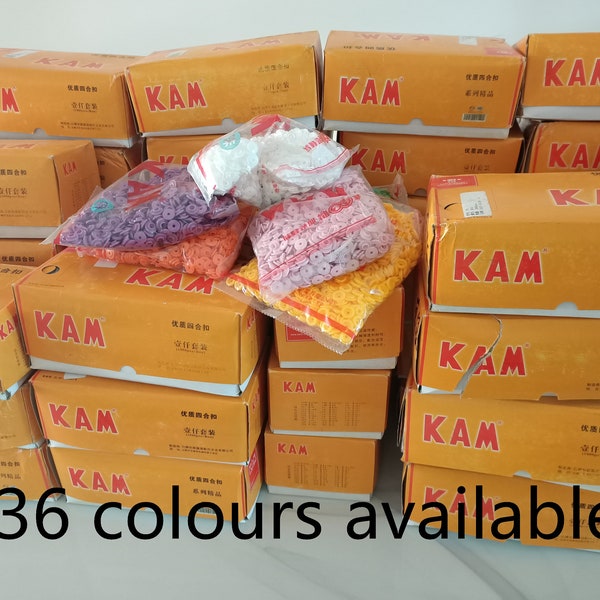 KAM Snaps, Plastic Snaps, Fastener, Choose from many colours, for Diapers, Bibs, Baby Clothing, Garments, Size 20