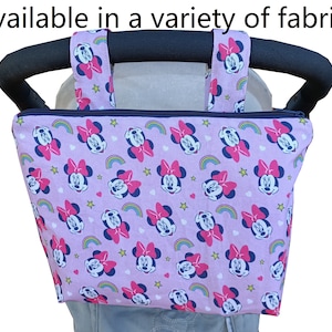 Pram caddy with zipper - pram organiser - mini wet bag - stroller organiser - stroller caddy - diaper bag-Mickey Mouse and Donald Duck theme