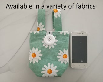 Pochette latérale pour fauteuil roulant : sac de rangement en coton avec fermeture à bouton