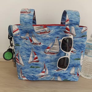 Walker Bag with Bottle Holder: Cotton Wheelchair Organizer