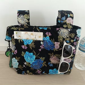 Walker Bag with Bottle Holder: Cotton Wheelchair Organizer