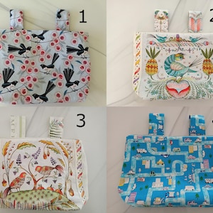 Torba boczna na wózek inwalidzki z zamkiem błyskawicznym: bawełniany organizer na wózek inwalidzki