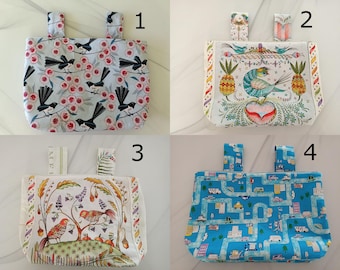 Sacoche latérale pour fauteuil roulant avec fermeture éclair : organiseur de fauteuil roulant en coton