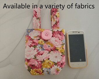 Pochette latérale florale pour fauteuil roulant : organiseur de fauteuil roulant en coton avec bouton