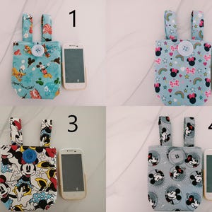 Wheelchair Phone Holder: Cotton Arm Rest Organizer with Button Closure
