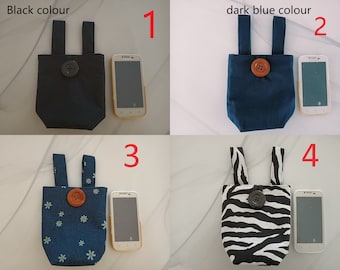 Pochette latérale pour fauteuil roulant : sac de rangement en coton avec fermeture à bouton