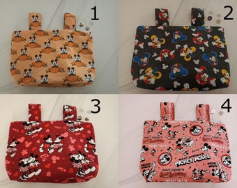 Sac latéral en coton pour fauteuil roulant : fermeture magnétique, doublure imperméable