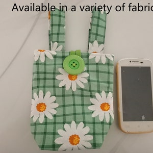 Handmade Wheelchair Pouch: Cotton Organizer Bag with Button Closure