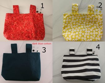 Sacoche latérale pour fauteuil roulant : pochette en coton pour les accoudoirs avec fermeture magnétique