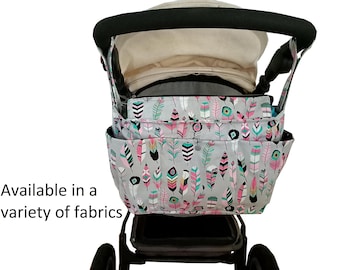 Stylish Pram Caddy: Multicolour Stroller Organiser Bag