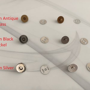 18mm Magnetic Buttons / Snap Buttons / Magnetic Clasps/ Metal Snap Fasteners / Clips for Bags / Silver/Antique Brass/Black Nickel