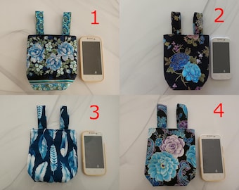 Pochette latérale en coton pour fauteuil roulant : sac de rangement fait main