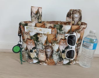 Torba spacerowa z uchwytem na butelkę: organizer do wózka inwalidzkiego, dodatek bawełniany