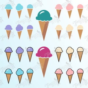 Ice Cream Cone Clip Art Graphics - SVG / EPS
