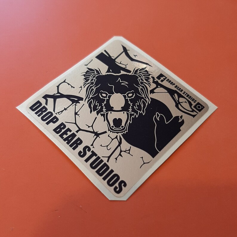 3pk Dropbear Studios Masks Gold Glossy Sticker 60mm X 60mm Etsy