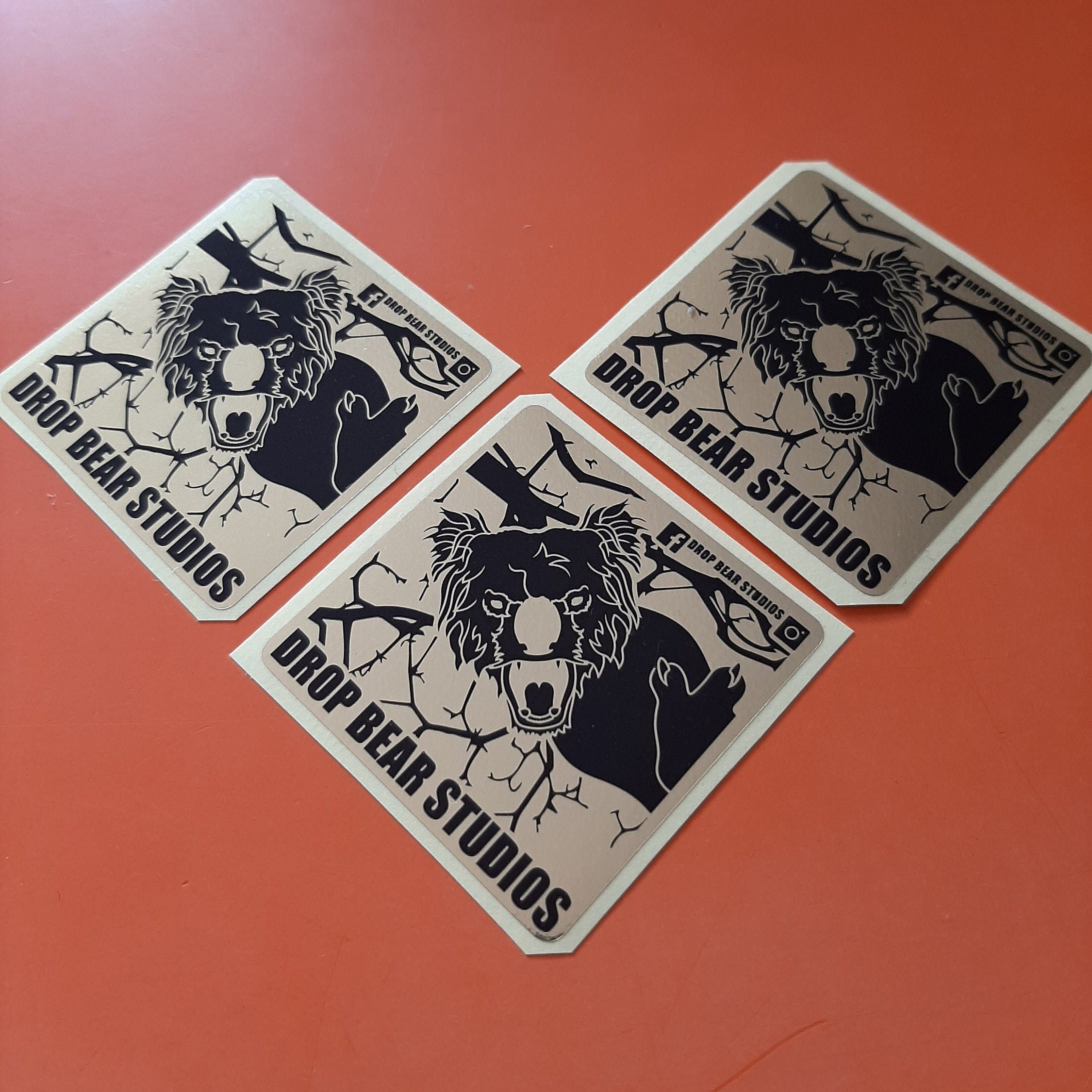 Dropbear Studios Masks Gold Glossy Sticker 60mm X 60mm Etsy