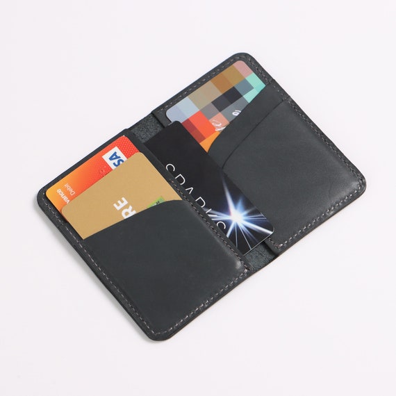 Leather Card Holder Credit Card Holder Mini Pocket Wallet - Etsy