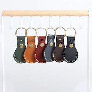 Handmade Real Leather Coin Holder Key Ring One Pound/Euro Key Fob For Shopping Trolley image 6