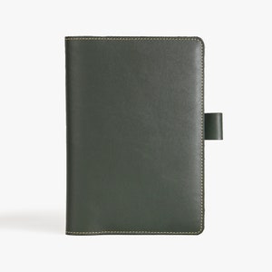 Caderno de couro A5 com alça para caneta, 3 porta-cartões, brinde, diário vintage e organizador