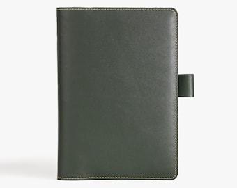 A5 Leather Journal: Refillable Notebook with Pen Loop & Card Holder