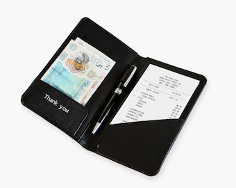 Custom Leather Bill Holder, Check Holder For Restaurant, Leather Check Holder With Embossing, Custom Bill Presenter